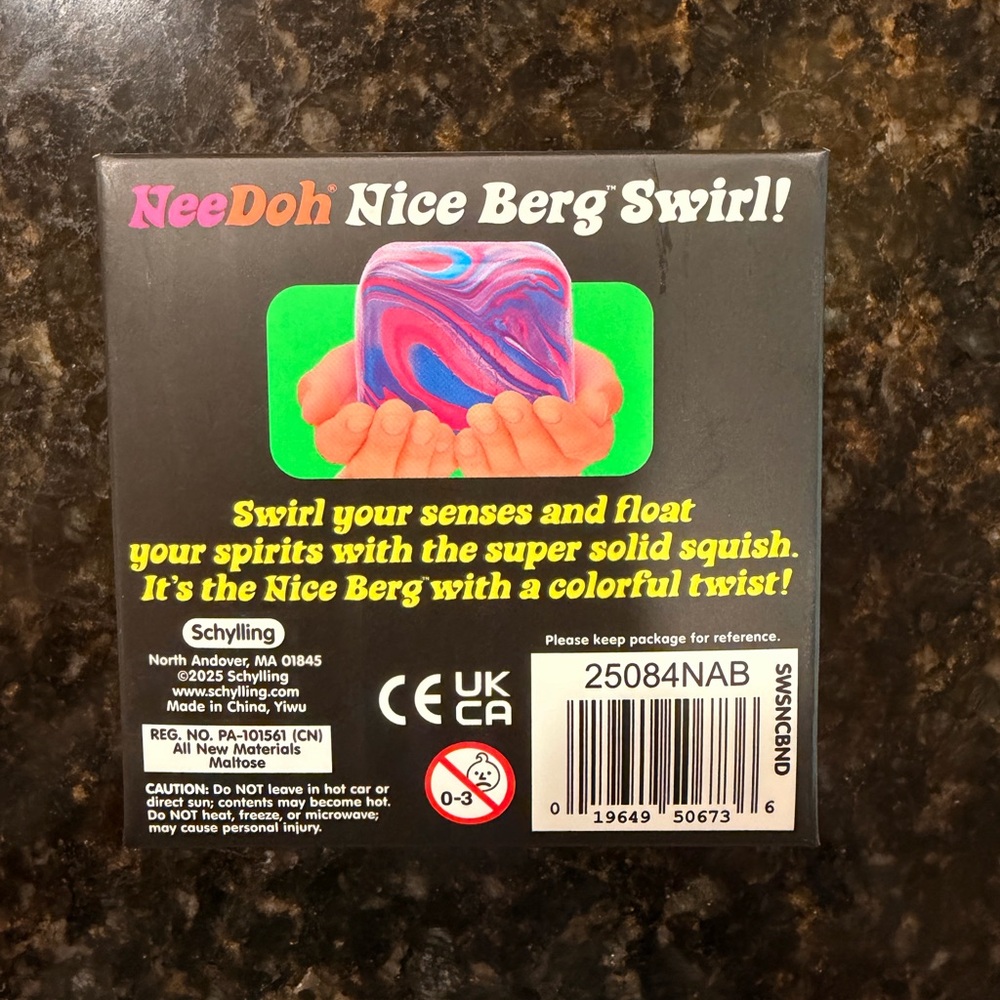 Nice Berg Swirl Super Solid Squish Toy - Pink and Yellow - Picture 2 of 2